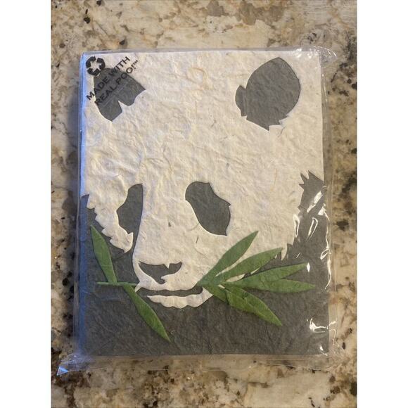 PooPooPaper Mini Journal Panda Face Made of Panda Poo Fiber NEW Unique Gift 4x5 - Picture 1 of 4